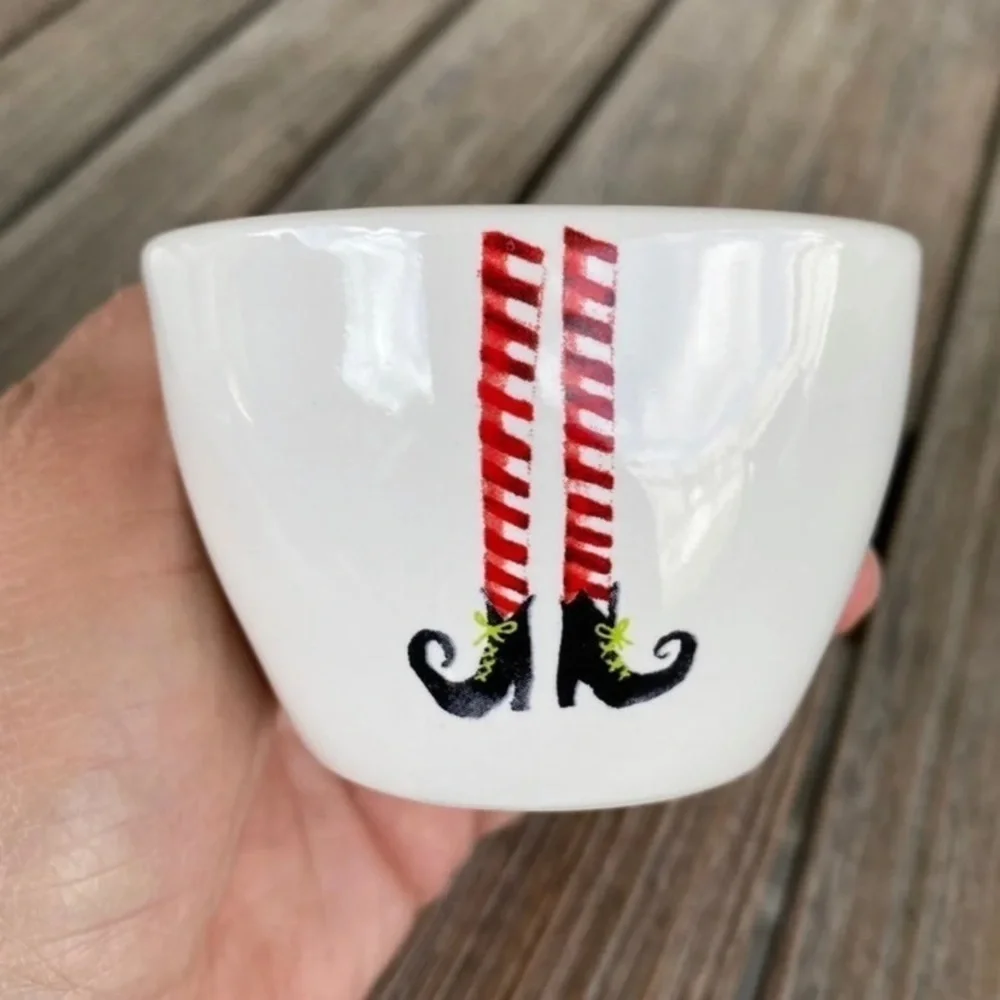 Rae Dunn Measuring Cups Halloween Witch Feet Ceramic Pottery farmhouse Halloween